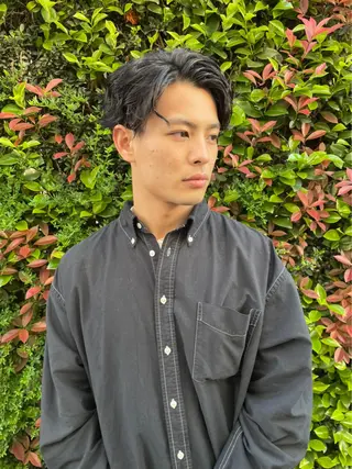 パーマ メンズ スパイキーパーマ 柏NO1 藤本葉のヘアスタイル