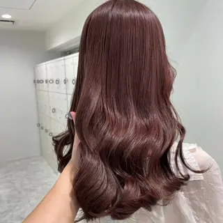 ロング カラー ダブルカラー/縮毛/ ピンク/ベージュのヘアスタイル