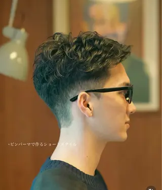 パーマ メンズ メンズショート タチカワユウキのヘアスタイル