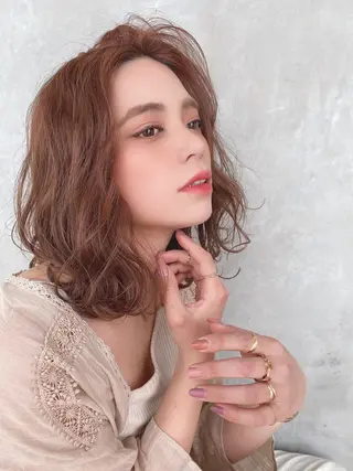 ミディアム カラー Zina 渋谷のヘアスタイル