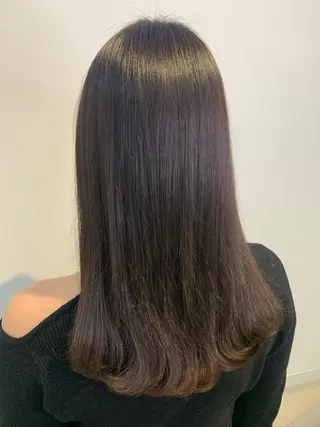セミロング 透けるbrown カラー🎗♡yukaのヘアスタイル