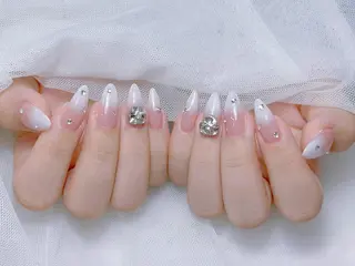 ロング カラー 波 なみのネイルデザイン