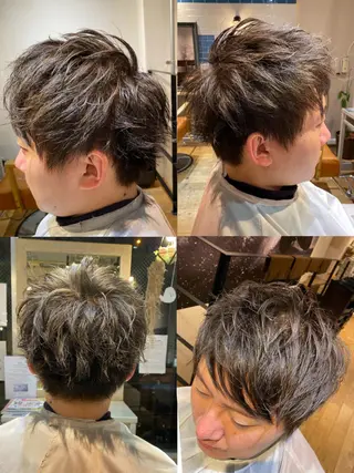ショート カラー パーマ ヘアアレンジ メンズ 🔥メンズパーマ 特化 渡辺一翔のヘアスタイル