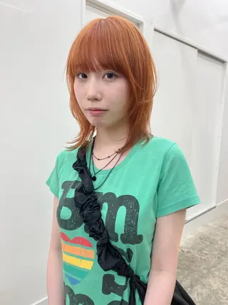 ミディアム カラー メンズカットパーマ/ ブリーチ高柳将太のヘアスタイル