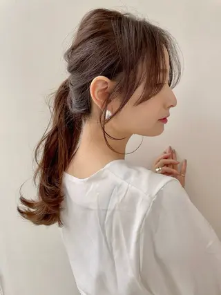 セミロング ヘアアレンジ 髪質改善× レイヤー/岡田大樹のヘアスタイル
