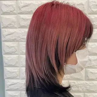 カラー 韓国ヘア レイヤーカットのヘアスタイル