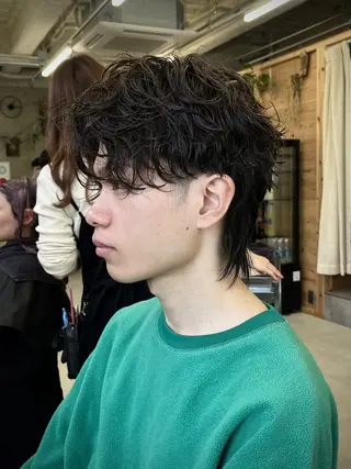 パーマ メンズ メンズパーマ/天神 白髪ぼかし/三宅のヘアスタイル