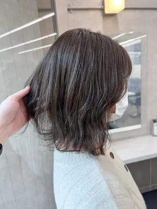 ミディアム カラー パーマ ヘアアレンジ メンズ キッズ ネイル マツエク・マツパ アイブロウ 上品＆韓国風 🥀海心🥀のヘアスタイル