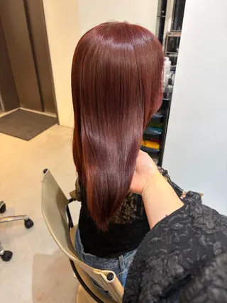 ミディアム ✨色持ちの良い艶 カラー✨蟹江真世のヘアスタイル
