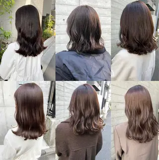 ミディアム ✨色持ちの良い艶 カラー✨蟹江真世のヘアスタイル