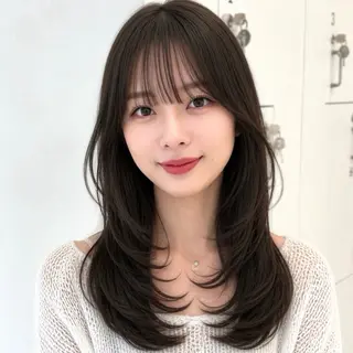 ロング カラー mei / レイヤー 顔まわり 🤍のヘアスタイル