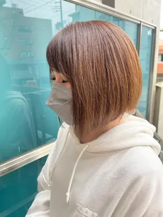 ミディアム カラー パーマ ヘアアレンジ メンズ キッズ ネイル マツエク・マツパ アイブロウ 久木原 ゆりのヘアスタイル