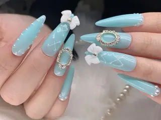 ロング カラー パーマ ネイル ハミネイルサロン ハナのネイルデザイン
