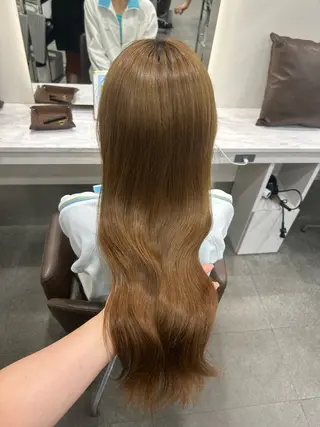 ロング カラー 明るめワンカラー/ うる艶カラー/ゆいなのヘアスタイル