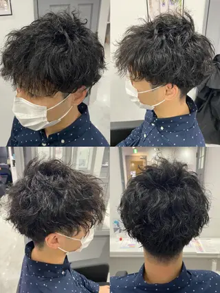 ショート カラー パーマ ヘアアレンジ メンズ 🔥メンズパーマ 特化 渡辺一翔のヘアスタイル