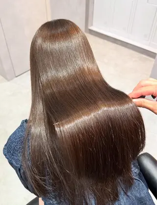 ロング カラー パーマ ヘアアレンジ 縮毛矯正/髪質改善/ ブリーチ毛/木元渓太のヘアスタイル