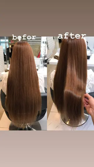 ロング カラー パーマ 髪質改善縮毛矯正,ブ リーチ縮毛矯正KEIのヘアスタイル