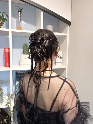セミロング ヘアアレンジ アレンジ/新宿 透明感カラー/ヤノのヘアスタイル