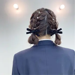 セミロング ヘアアレンジ CARELLY Rukaのマツエク・マツパデザイン