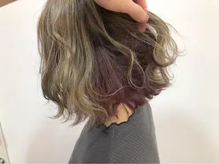 ミディアム カラー 横浜ブリーチムラ直し ハイトーン/ブリーチのヘアスタイル