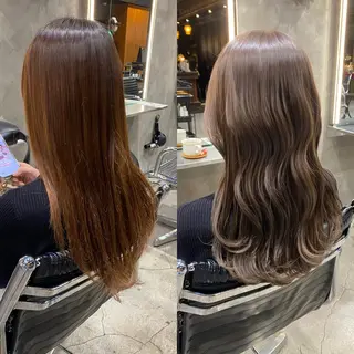 ロング カラー 透明感カラー🌿 グレージュ🐺陽介のヘアスタイル