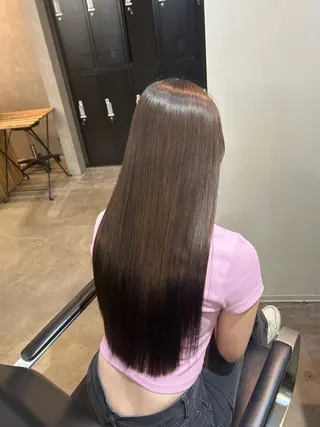 ロング カラー ✨傷ませないカラー ✨美髪矯正✨レオンのヘアスタイル