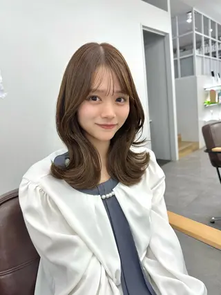セミロング 顔周り/くびれヘア 韓国ヘア💕風間るなのヘアスタイル