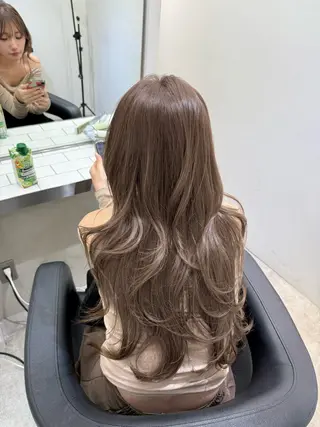 ロング カラー ミディアムレイヤー 添田晃基のヘアスタイル