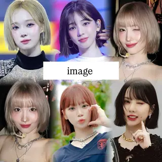 ミディアム ハイトーン デザインカラーのヘアスタイル