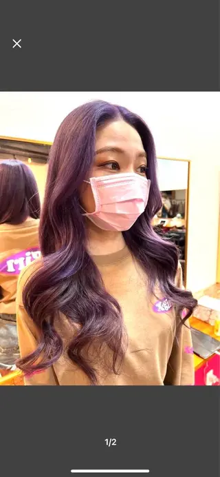 ロング カラー ヘアカラー&縮毛矯正 STAR☆RIVERのヘアスタイル