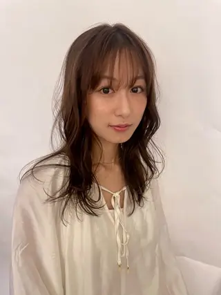 ミディアム カラー パーマ ヘアアレンジ 一箭 恵梧/ロングヘアのヘアスタイル