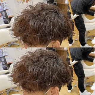 パーマ メンズ 原田 涼矢のヘアスタイル