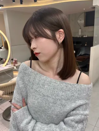 ミディアム 福岡縮毛矯正✨️ ストレート 向井和輝のヘアスタイル