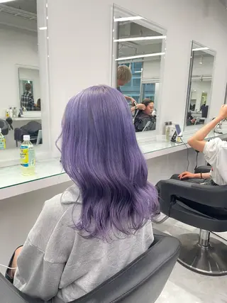 ロング カラー ヘアアレンジ ウルフカット×ハイ トーン職人🤍ゆうひのヘアスタイル