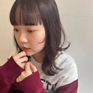 ミディアム カラー 中村 桃子のヘアスタイル