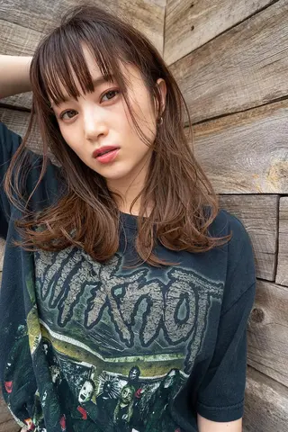 セミロング カラー ANGELICA 難波店のヘアスタイル