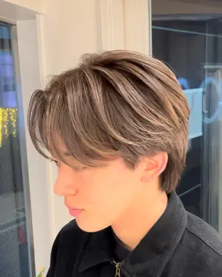 ミディアム カラー パーマ ヘアアレンジ メンズ メンズパーマ 🌫デザインカラーのヘアスタイル