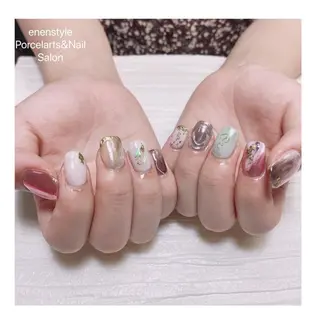 ミディアム ネイル 🐾enen style 🐾のネイルデザイン
