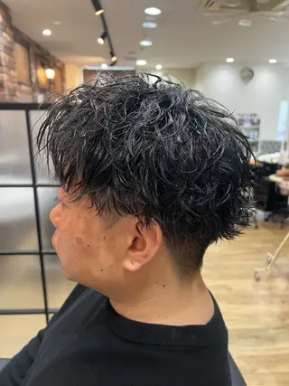 ショート パーマ メンズ パーマ／メンズ ／ピンパーマ/横山のヘアスタイル