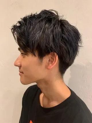 ショート カラー メンズ 大人レイヤー×艶髪 小久保　春暁のヘアスタイル