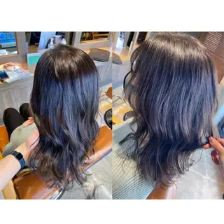 カラー 🩵盛れる顔周り/ 艶カラーemi🩵のヘアスタイル