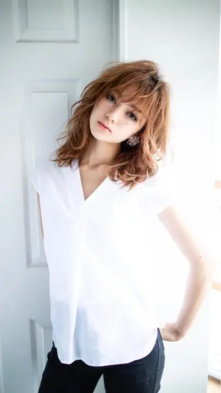 セミロング カラー パーマ ひがし まさし JYUNESU副代表のヘアスタイル
