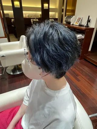 ショート カラー 梅田茶屋町ヘッドスパ ＆艶カラー　りほのヘアスタイル