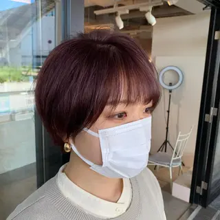 ショート カラー 早稲田/ショート/ 髪質改善/艶カラーのヘアスタイル