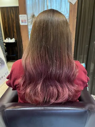 ロング 🎀OJIMA 🤍ピンクカラー🎀のヘアスタイル
