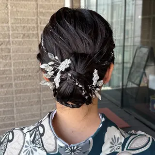 ミディアム ヘアアレンジ カットモデル/ セット/宮里心香のヘアスタイル