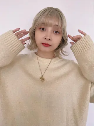 セミロング カラー ヘアアレンジ 天神レイヤーカット No.1💖マユカのヘアスタイル