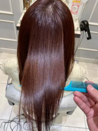 ミディアム 美髪矯正透明感カラー 江川 和輝のヘアスタイル