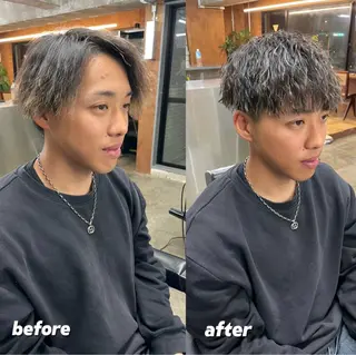 ショート カラー パーマ ヘアアレンジ メンズ 亀井隆汰/メンズ専門 パーマ特化美容師のヘアスタイル