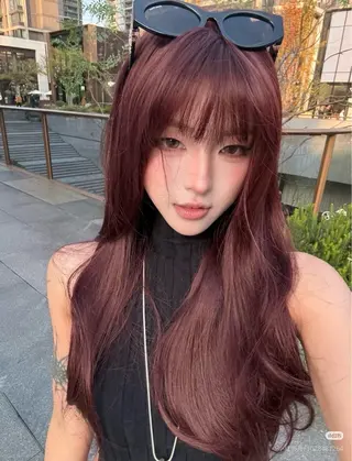 カラー 透明感×暖色カラー 🍒𝐘𝐮𝐤𝐚のヘアスタイル